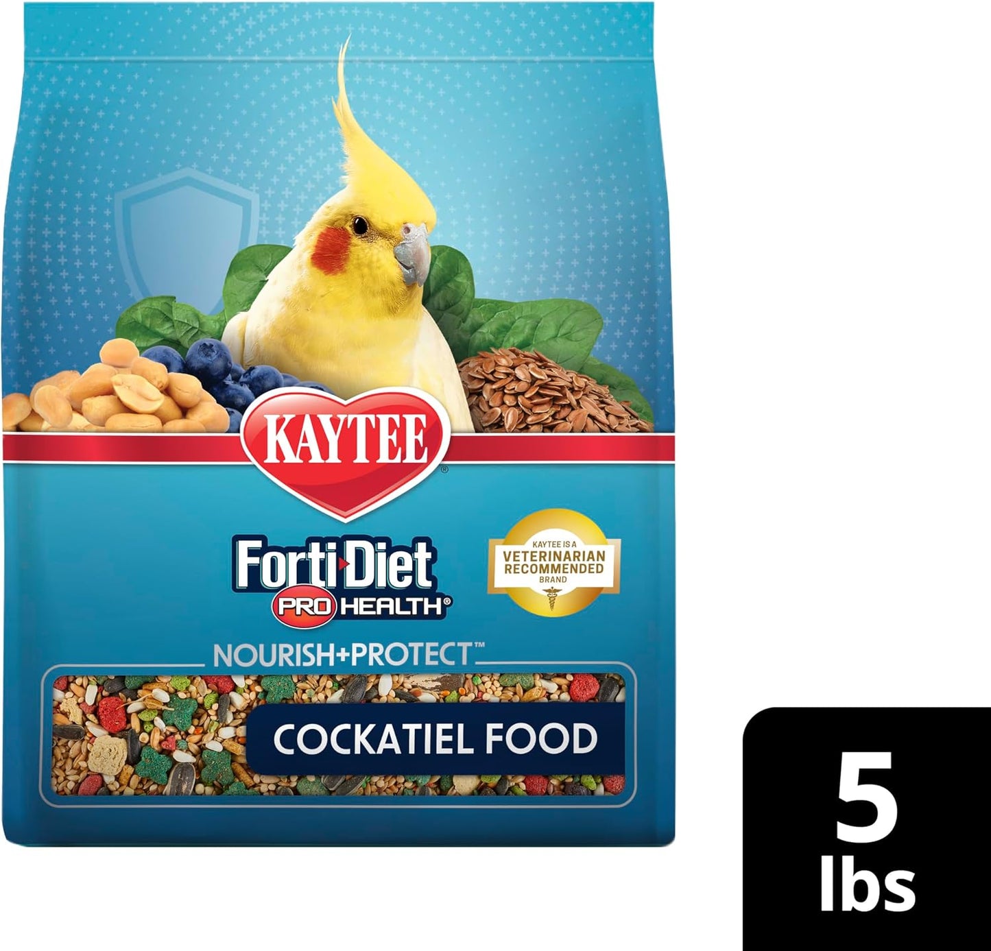 Kaytee Forti-Diet Pro Health Nourish+Protect Cockatiel Food, Comprehensive Nutrition Backed by Science, Digestive Health, Immune Support, 5 pounds - Image 13