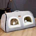 Cat Bed for Indoor CatsFoldable cat caveAnti-Slip & Water-Resistant Bottomcat Houses for Indoor Cats or Small Dogs, Kitten Tent, Rabbit Bed2 in 1 pet Bed (Grey) - Image 12