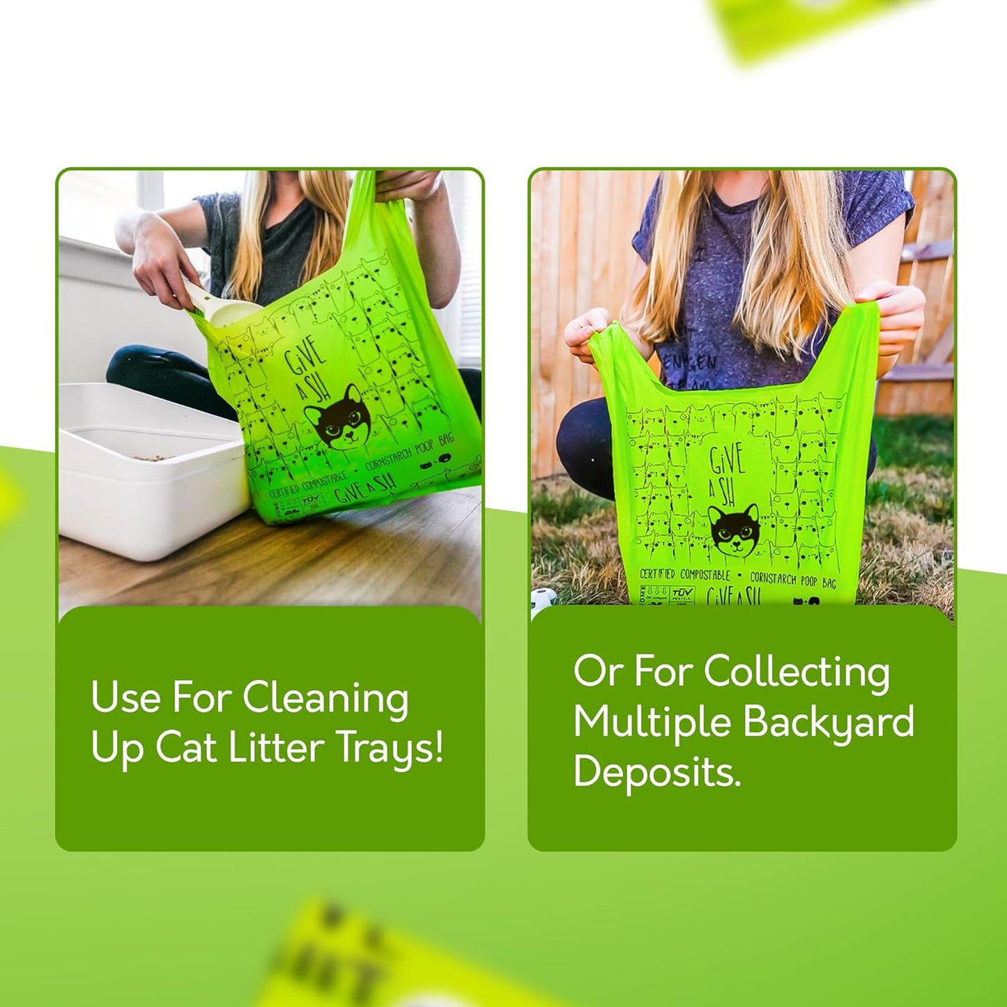 Leakproof eco friendly cat poop bags for litter trays