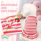 XGDMEIL pink small pet apparel close up of ruffle skirt detail
