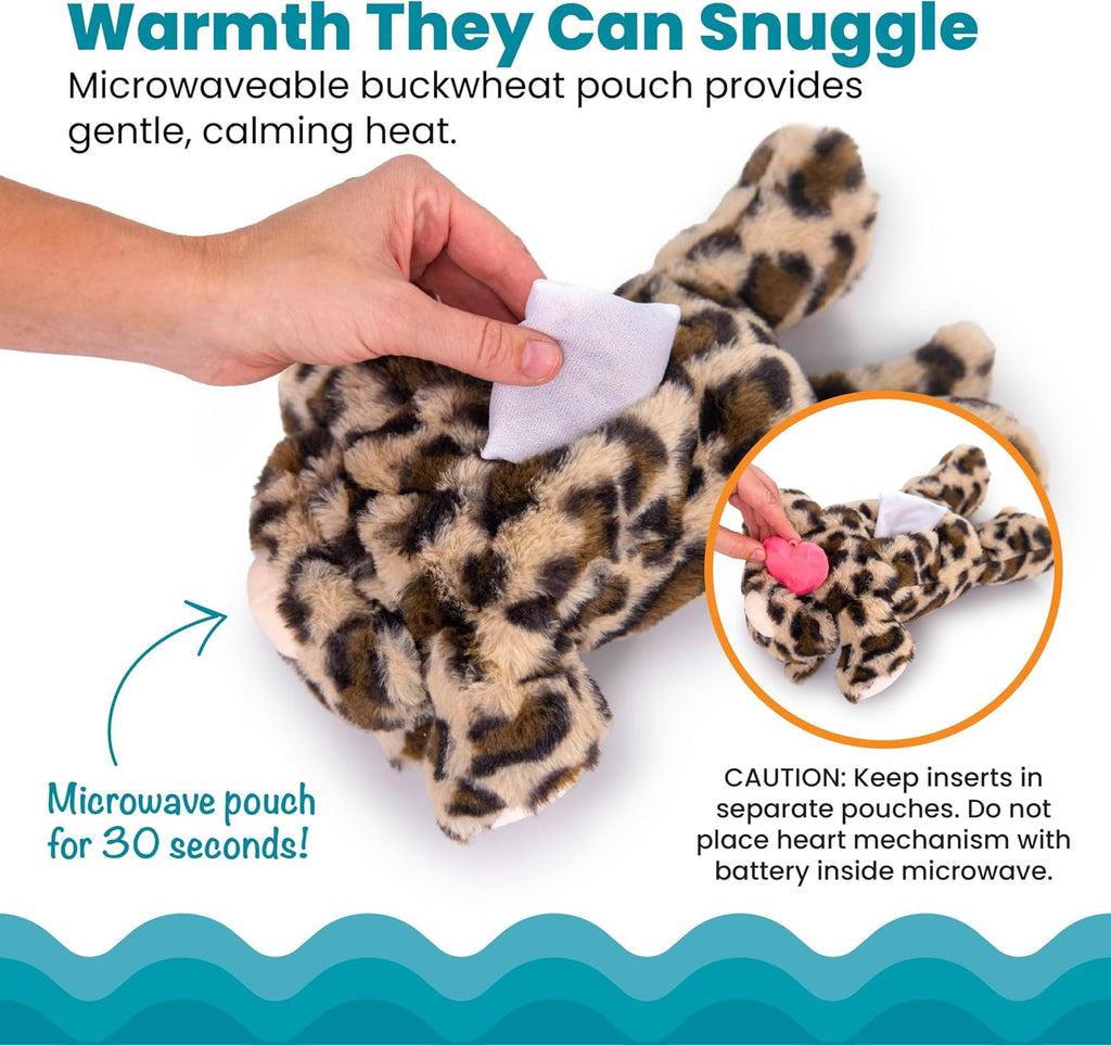 Catstages Calming Kitty Pal plush toy placed on a pet bed highlighting its soft texture