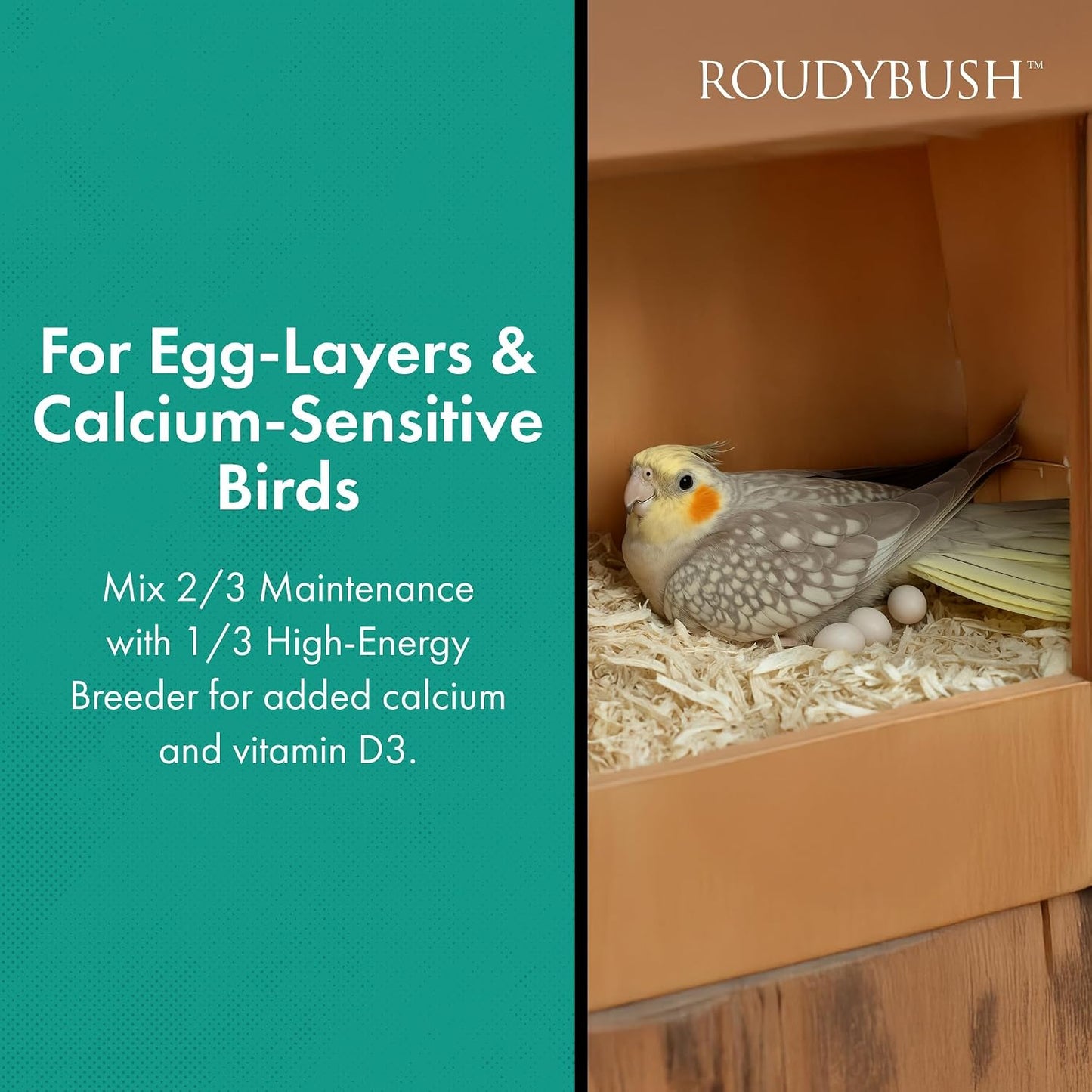 RoudyBush bird food nutritional information label