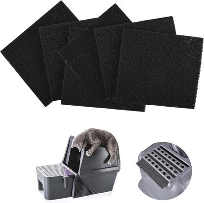 Generic carbon filter replacement pads front view for cat litter box odor control.