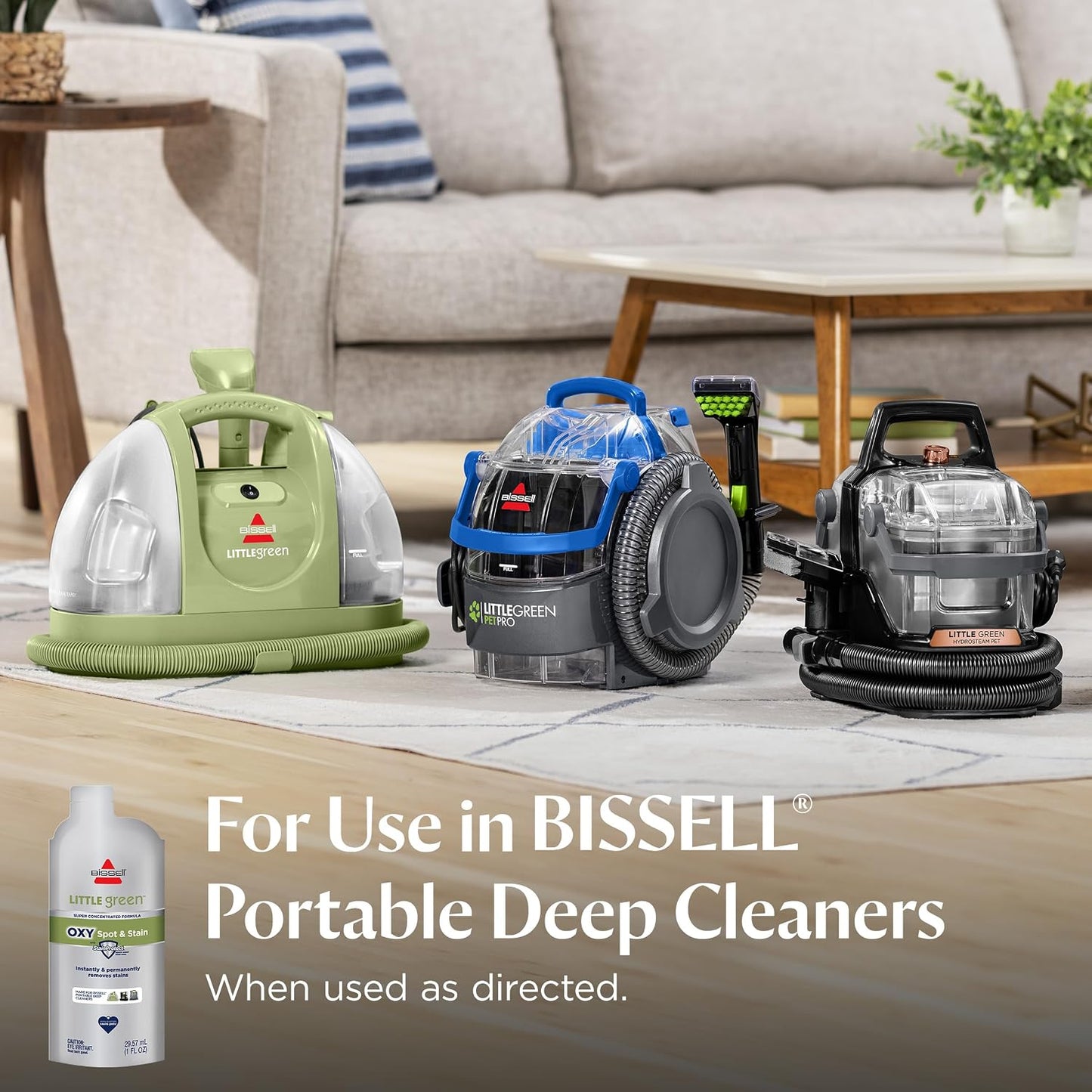 Bissell Little Green Pro Oxy stain removal demonstration on carpet