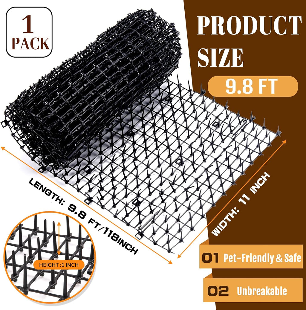 Hmdivor black plastic pet deterrent mat close up of spikes