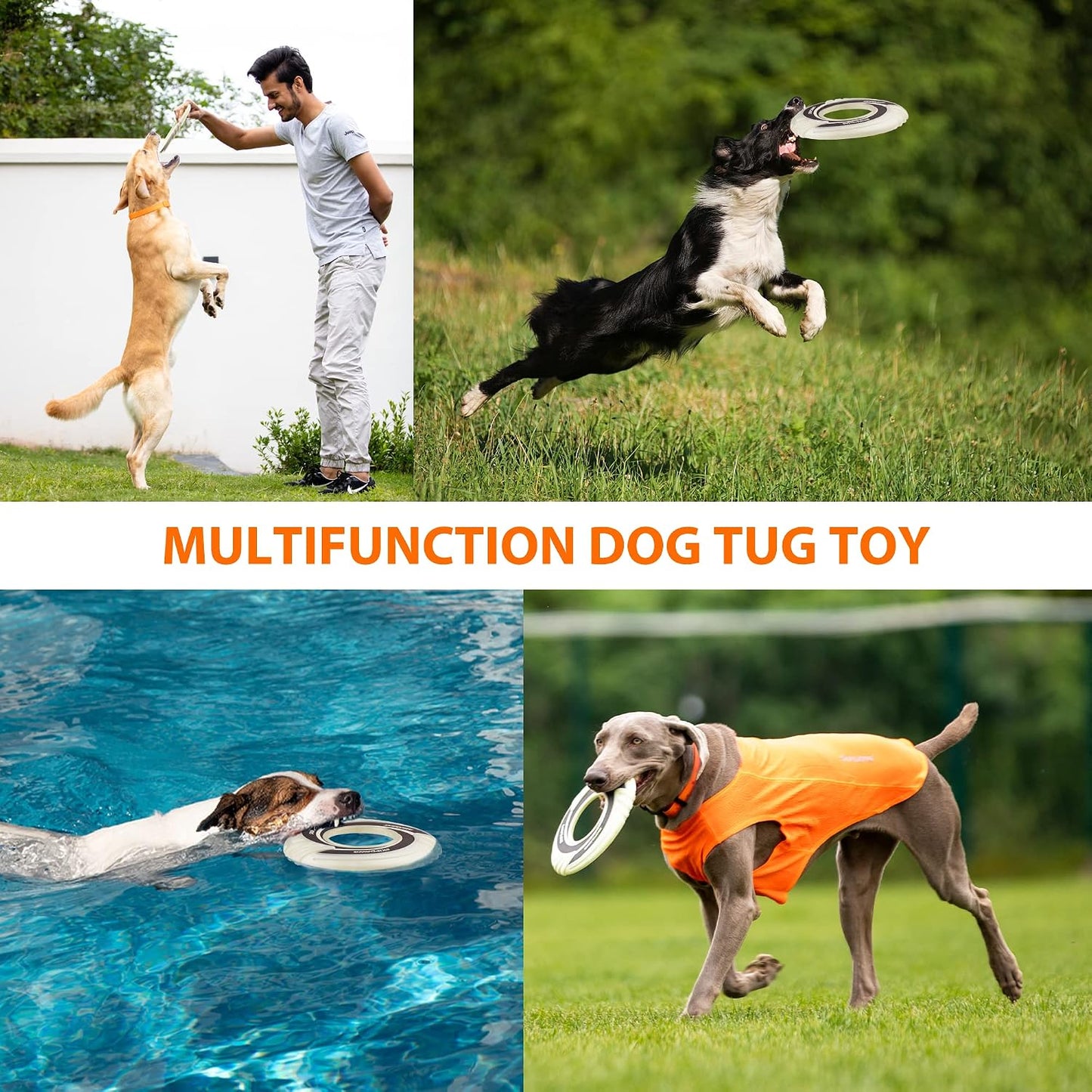 Close up view of Skipdawg non toxic dog toy