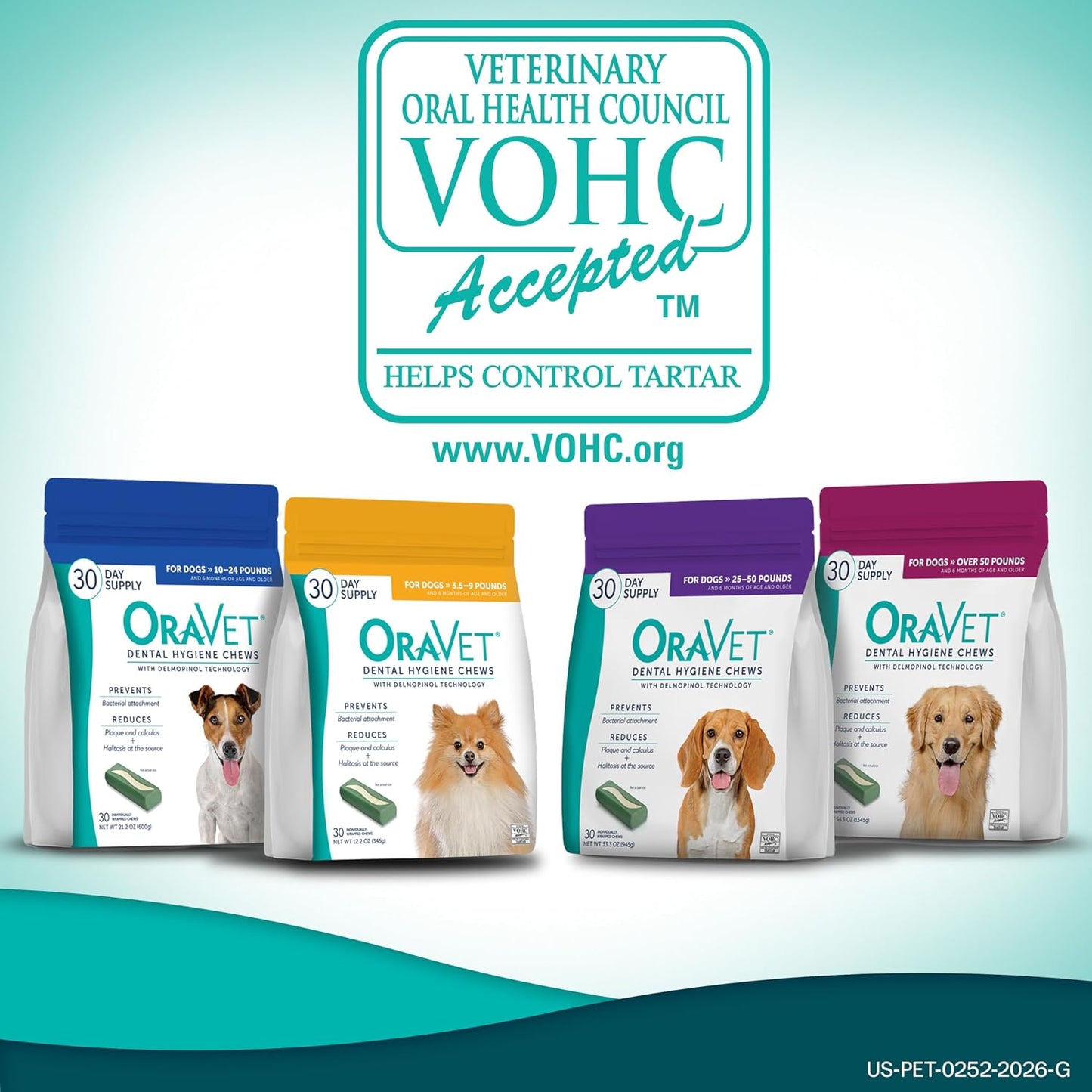 Premium OraVet dental protection chews for dogs over fifty pounds