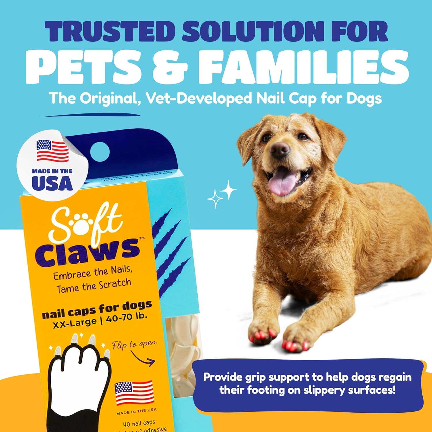 Soft Claws dog claw covers with non slip design for furniture protection
