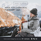 MADE TO ROAM training collar showing the minimalist no buckle slip on structure.