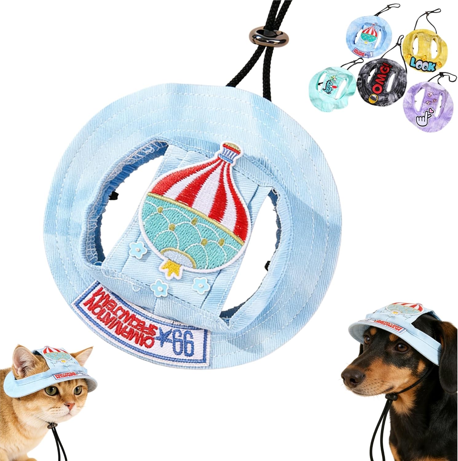 Dog Bucket hat,cat hat, Bucket hat for Dogs with Ear Holes, Bucket hat for Dogs,Hats for Cats,Cat Sun hat Keep Your Pets Sun-Protected, Cool, Stylish and Beautiful. (Pink, M) - Image 14