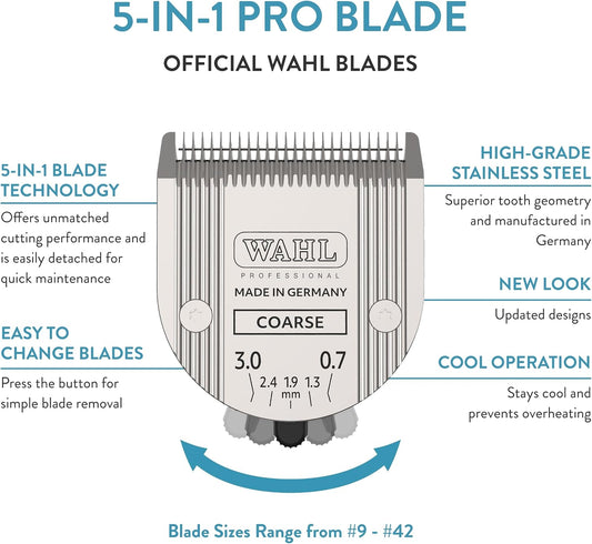 Wahl 2179-401 adjustable pet clipper blade back view showing attachment mechanism