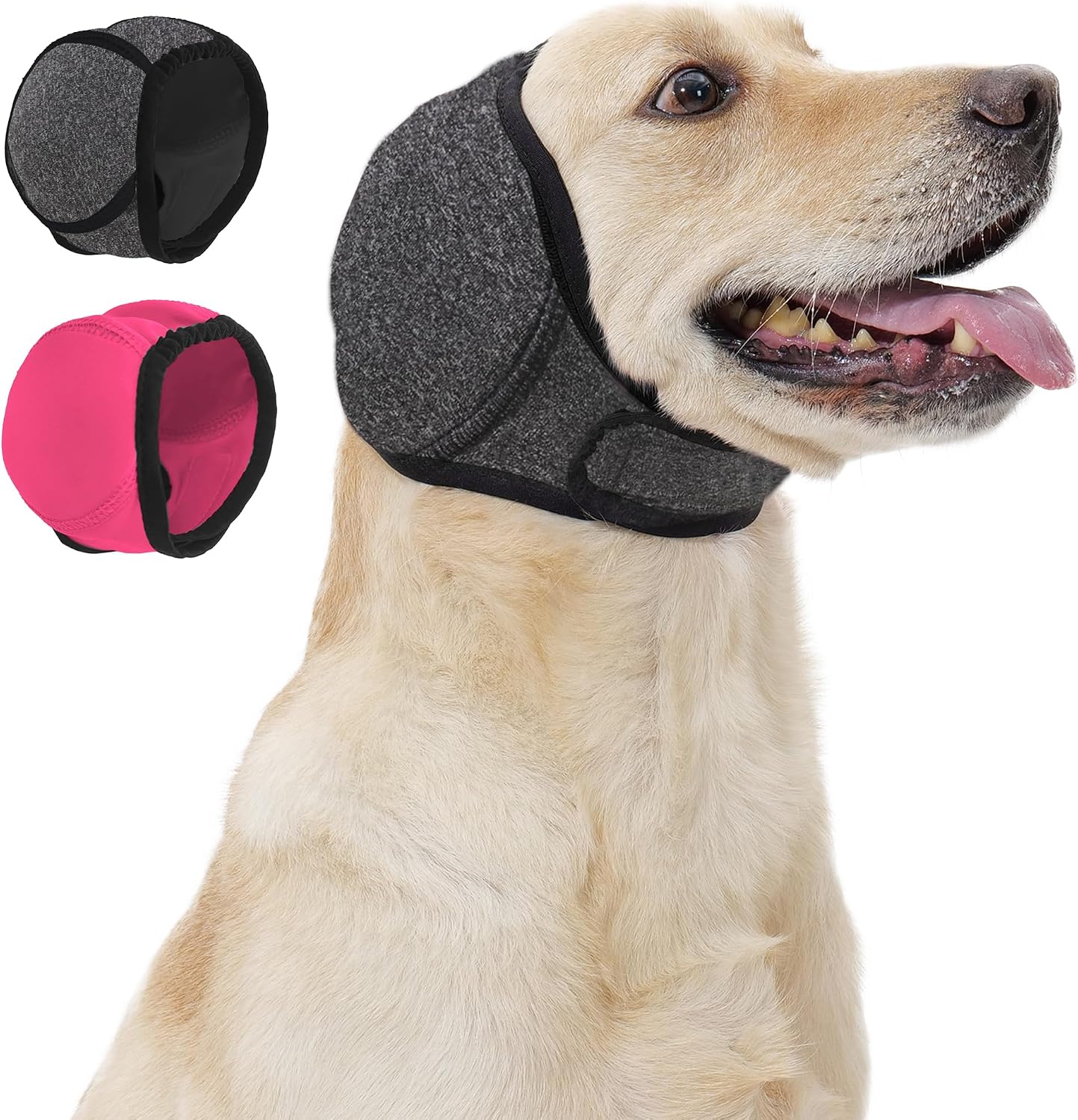 Dog Calm Hoodie Ear Wraps for Dogs, Waterproof Dog Swim Cap, Ear Cover Muffs for Anxiety Relief Noise Cancelling, Dog Head Warp Ear Protection for Hematoma Fireworks Bath Swim Blow Drying(S,Rose Redd) - Image 9