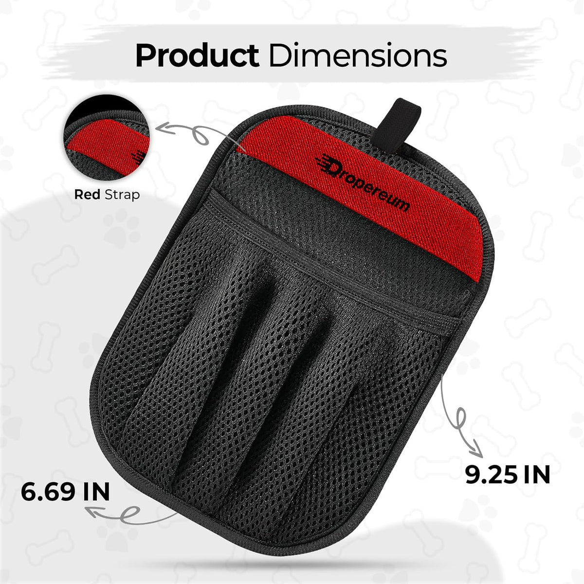 Dropereum electrostatic mitt removing cat hair from couch upholstery