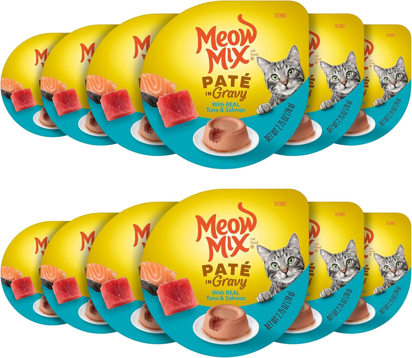 Meow Mix Pat in Gravy Wet Cat Food Variety Pack, Surf n' Turf Pats, 48 Cups, 2.75 Oz. Each - Image 15