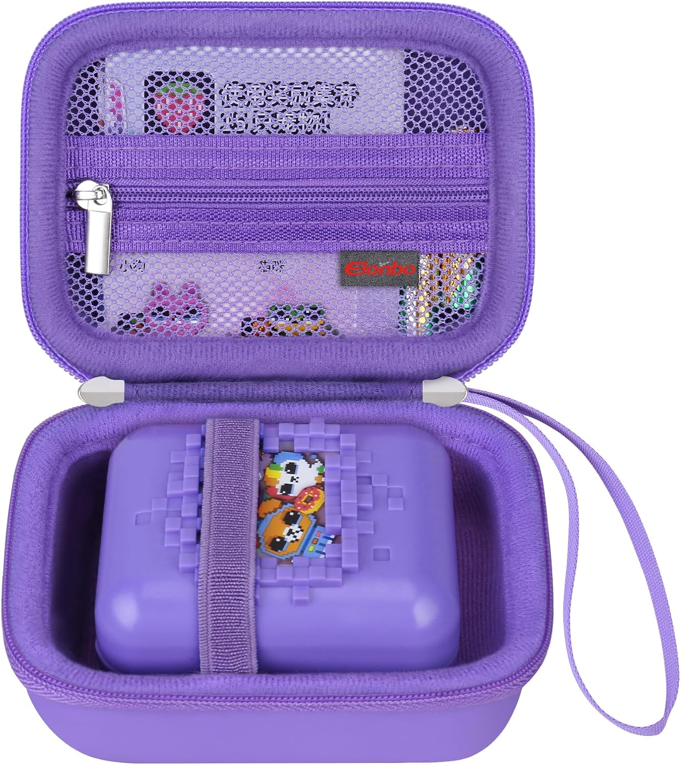Elonbo Carrying Case for Bitzee Disney/Bitzee Magicals/Bitzee Interactive Toy Digital Pet, Bitzee Digital Virtual Toy Hard Travel Bag, Electronic Pets Toys Storage Cover Holder, Purple - Image 1