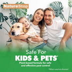 NatureStop USA imported pet flea treatment bottle close up