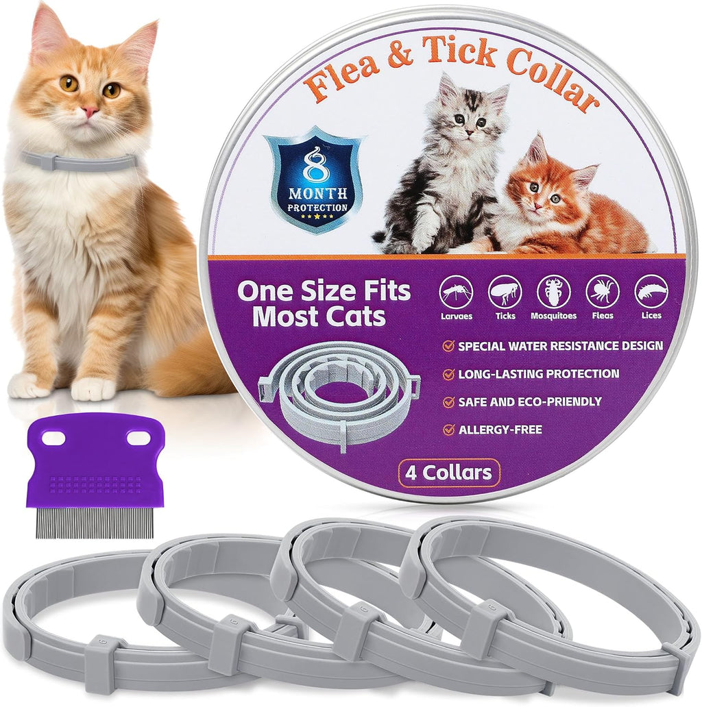 Trihood cat flea and tick collar 4 pack front view