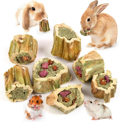 Abizoo Rabbit Chew Toys front view of premium natural papaya wood treats pack