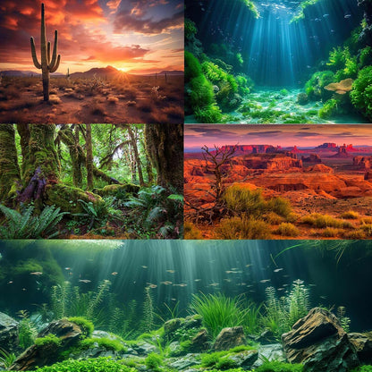 OHIOCATII aquatic plants aquarium poster showing texture and lightweight vinyl material details.