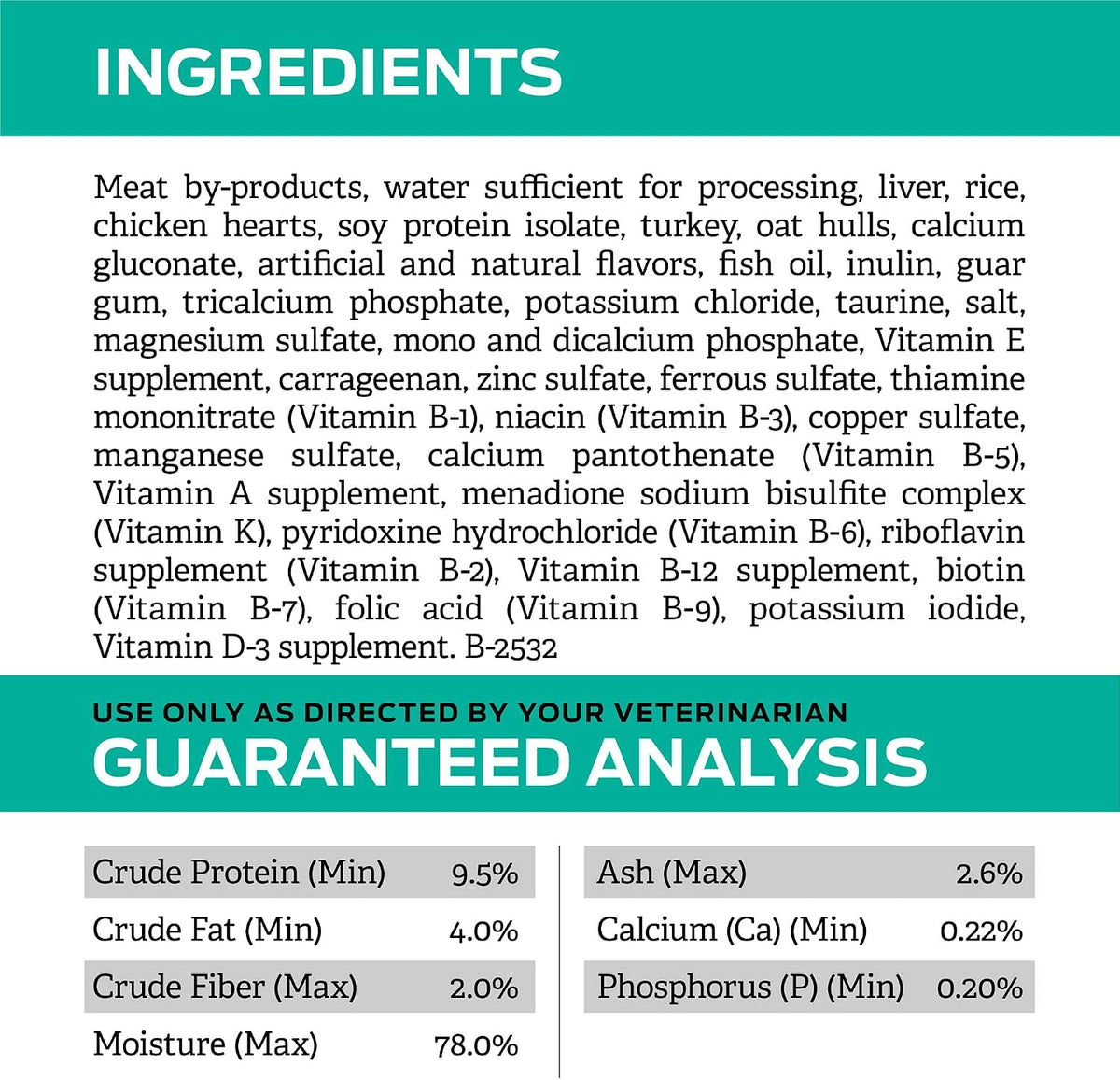 Pro Plan EN gastroenteric feline formula can nutritional side profile