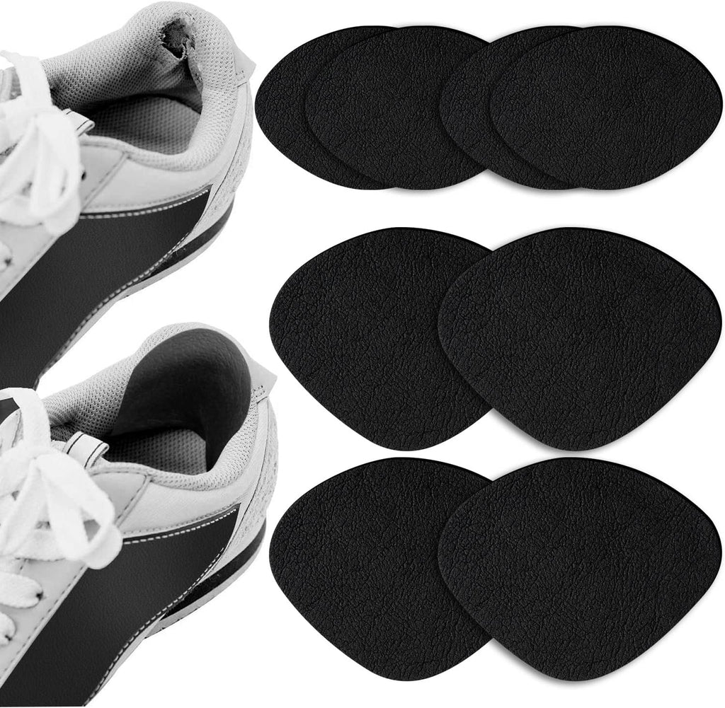HTZNHXT Shoe Heel Repair Kit front view 4 pairs of black adhesive patches.