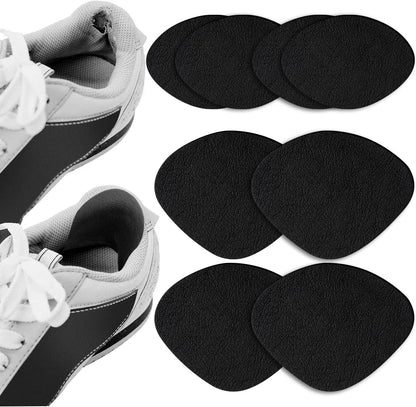 HTZNHXT Shoe Heel Repair Kit front view 4 pairs of black adhesive patches.