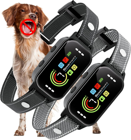 Jeuje dog bark collar 2 pack front view