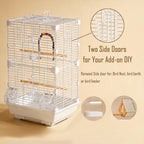 Basic Bird Cage, 24.8inch Parrot Cage (24.8" x 14.6" x 11"),Bird Cage with Ladder, Horizontal Bar, 2 Feeders, and Swing - Image 5