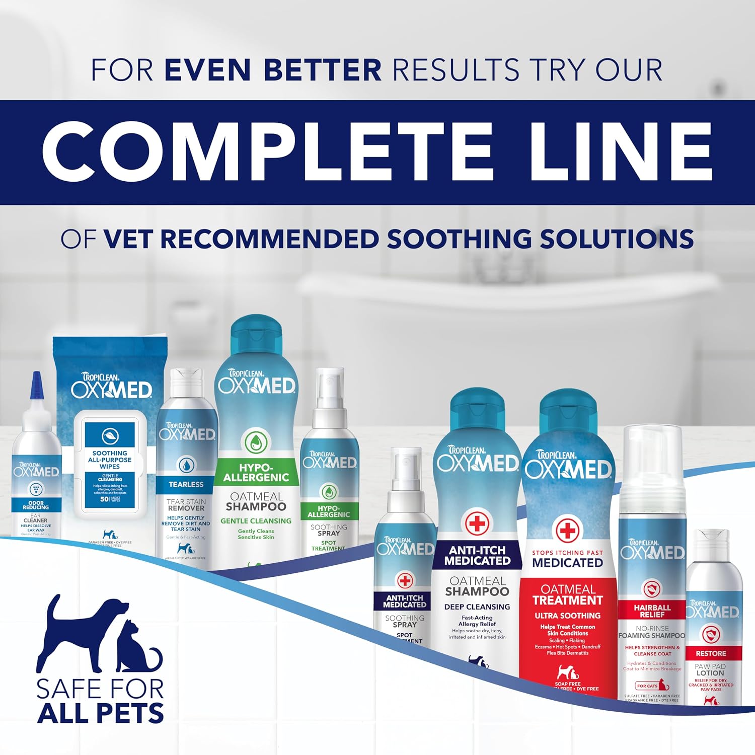 Rudra Retails stock of original TropiClean OxyMed therapeutic dual pack pet shampoo and conditioner