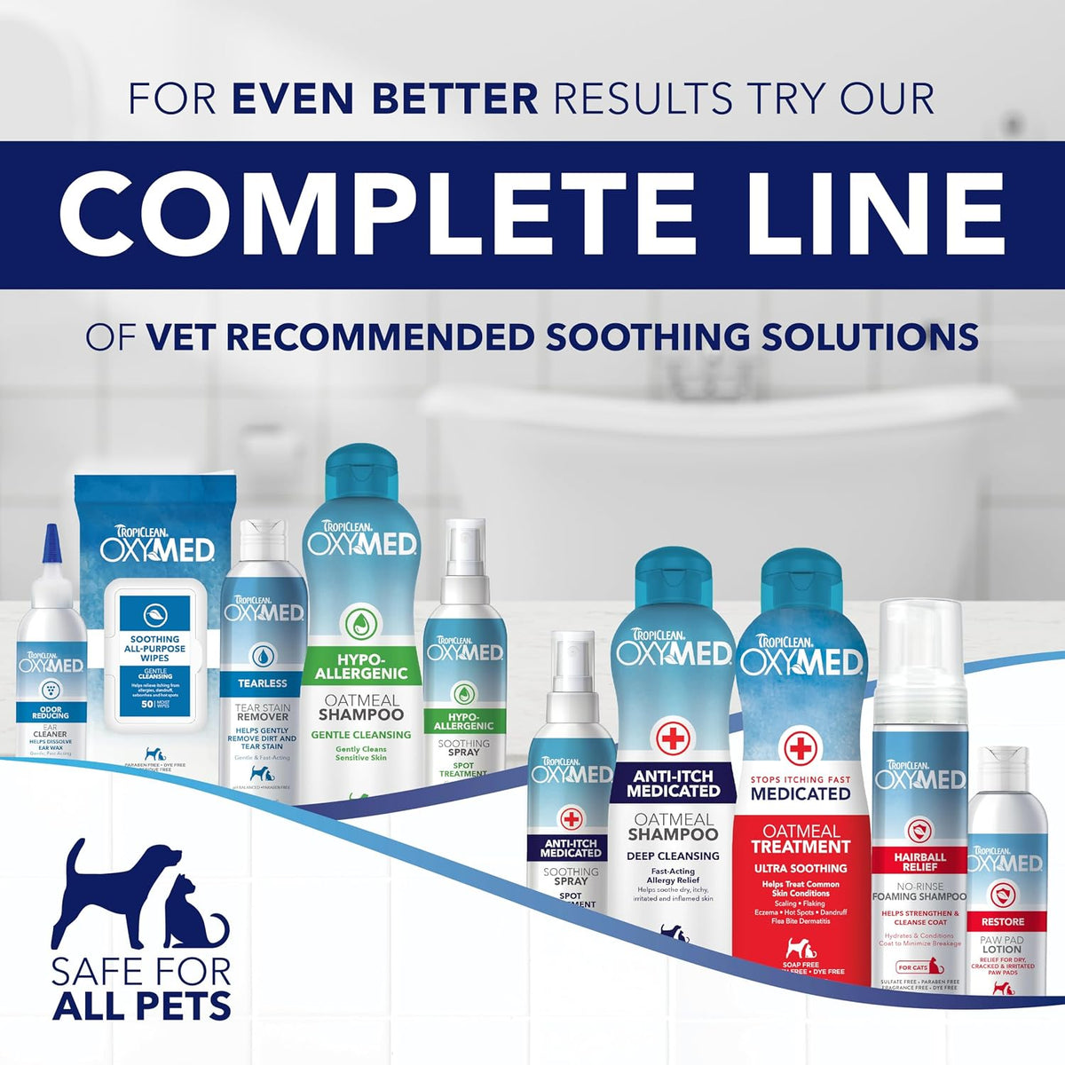 Rudra Retails stock of original TropiClean OxyMed therapeutic dual pack pet shampoo and conditioner