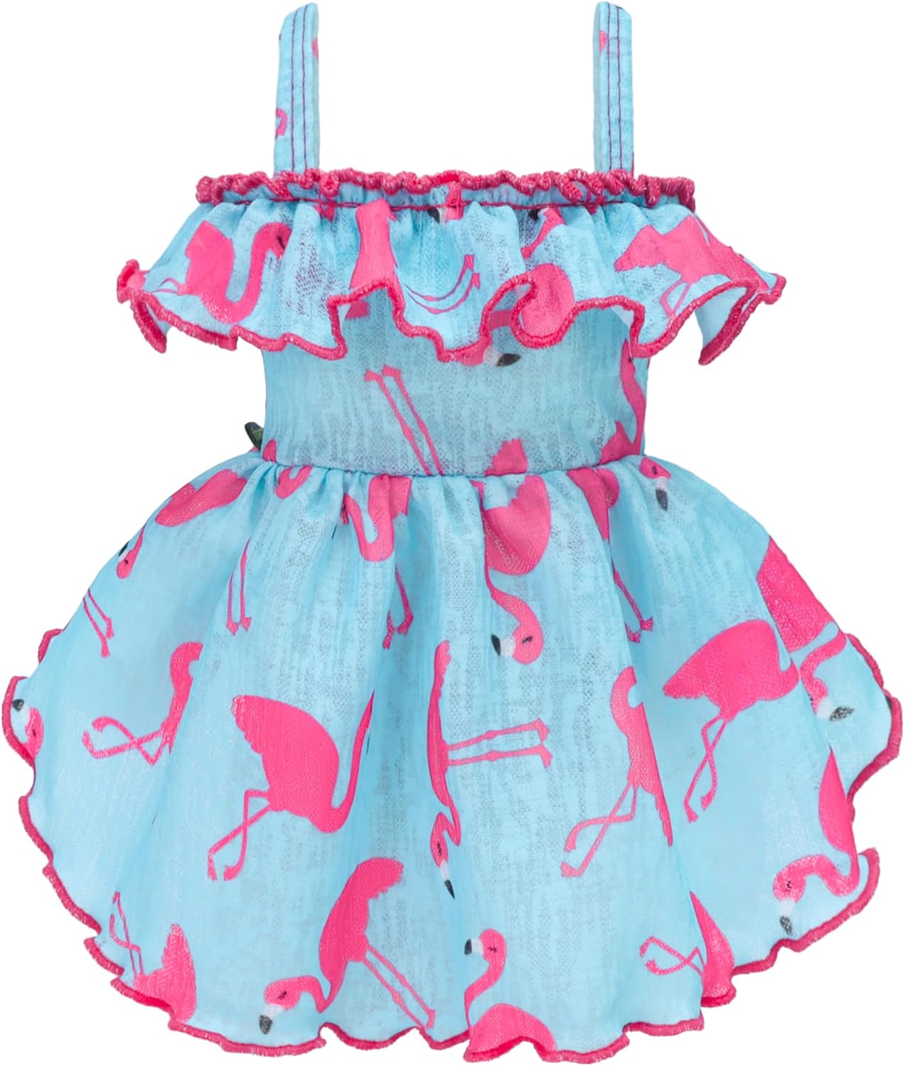 Fitwarm Flamingo Dog Dress front view premium summer pet apparel