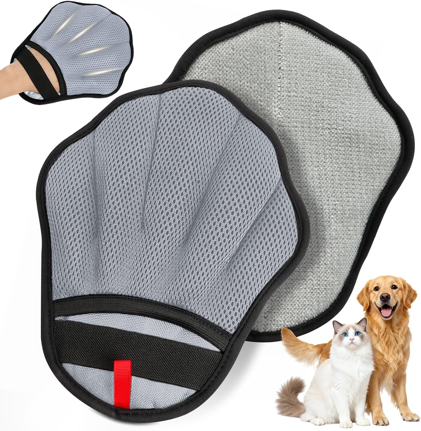 Pet Hair Removal Glove, Electrostatic Pet Hair Remover Glove for Cats & Dogs, Pet Hair Remover Tool for Laundry, Couch, Carpet, Car Seat - Upgraded Five-Finger, Reusable, Black+Black - Image 9