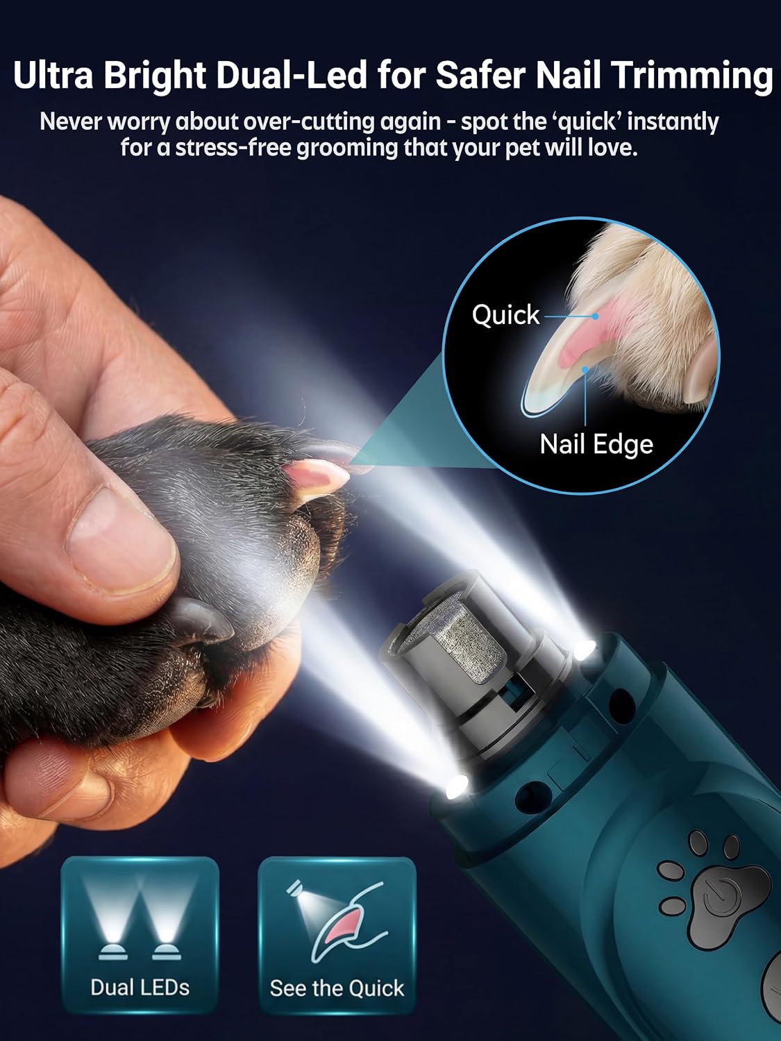Close up of Yabife electric nail grinder grinding ports