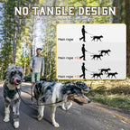 Reflective safety stitching detail on the Mengbei Tribe multi-pet training leash.