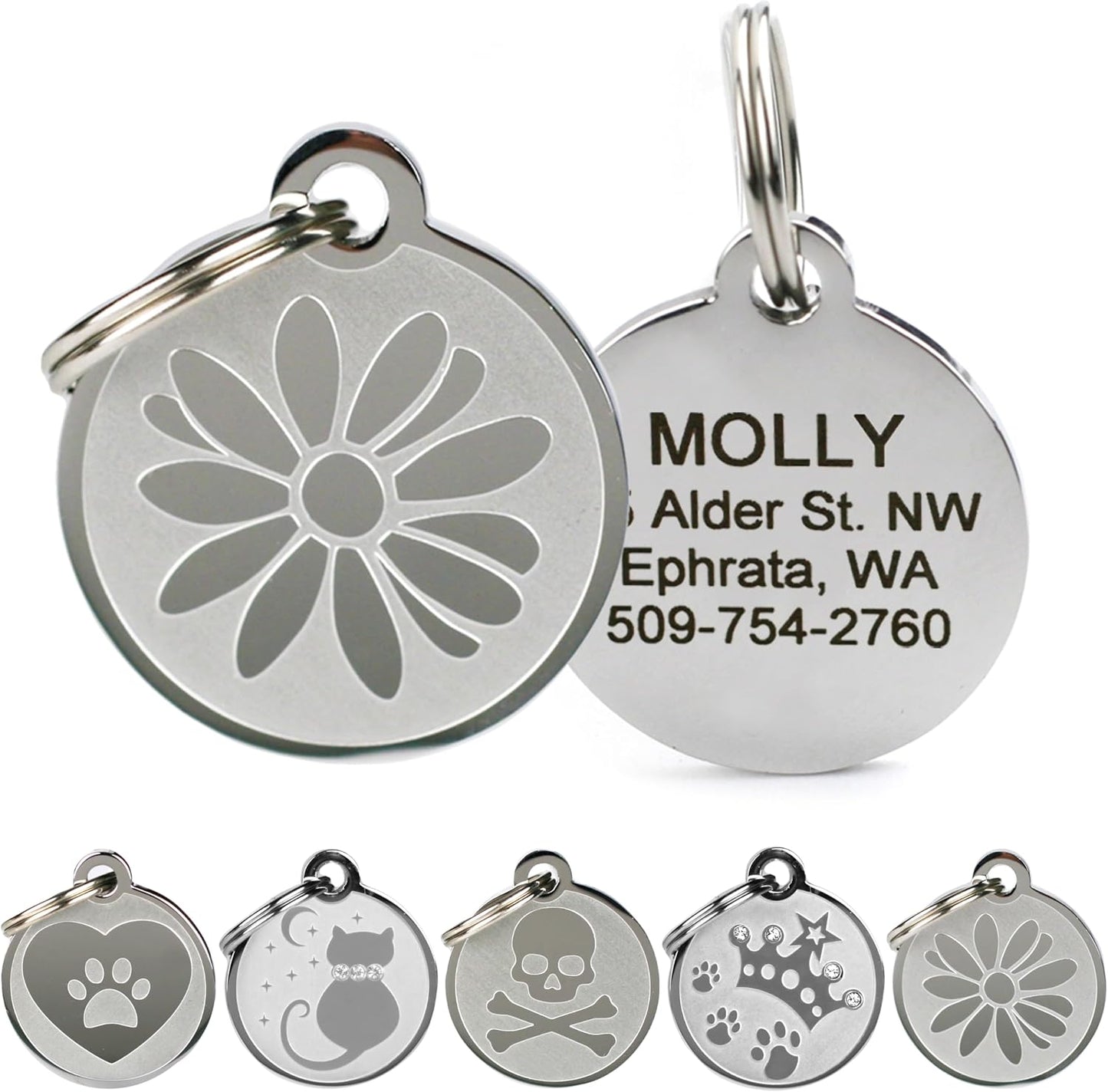 USA imported high quality stainless steel identification tag for domestic cats