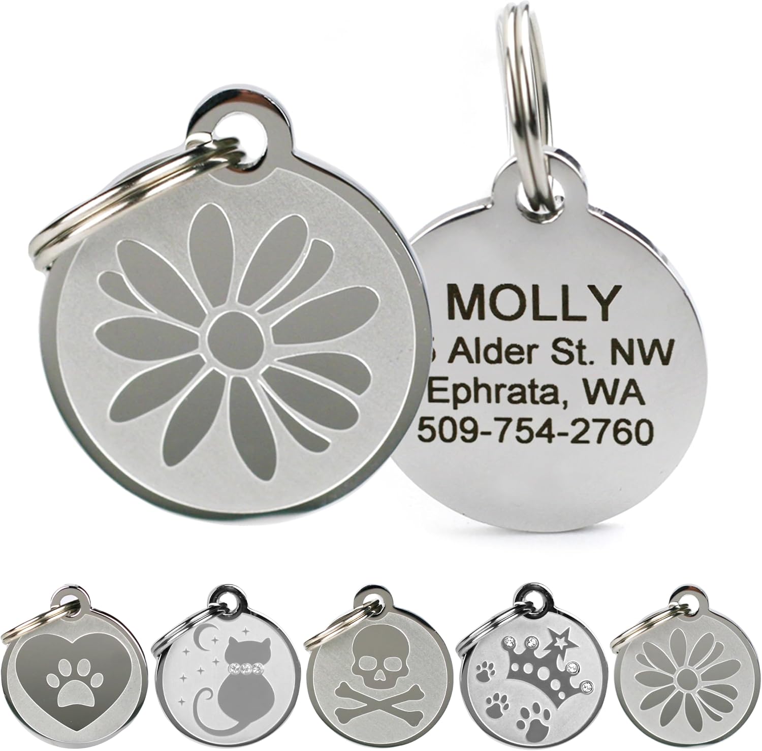 USA imported high quality stainless steel identification tag for domestic cats