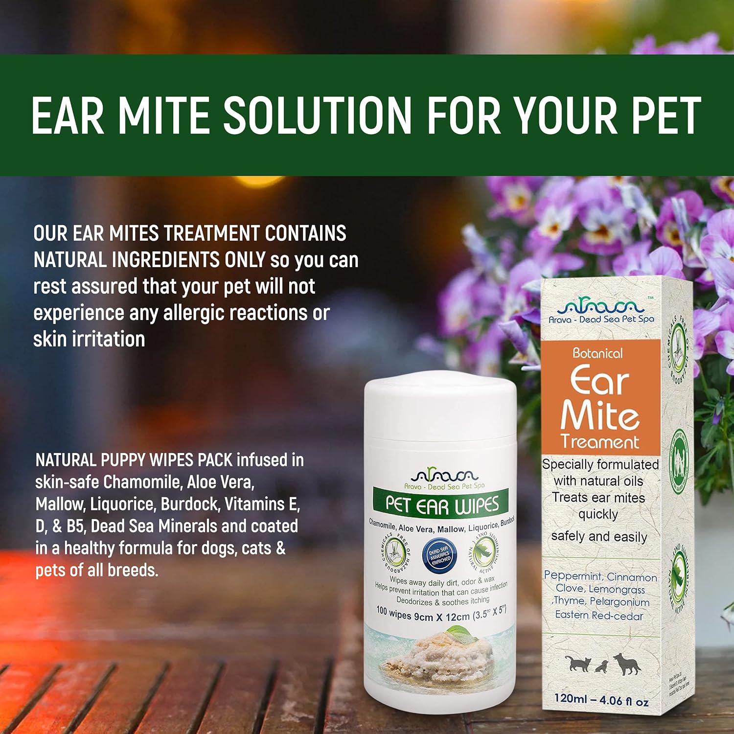 Detailed view of Arava 120ml ear mite treatment bottle