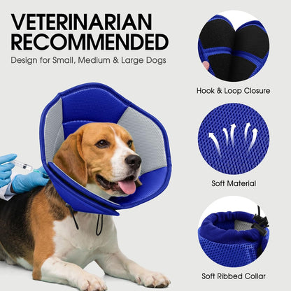 Breathable mesh soft dog cone for large dogs side angle