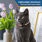 Side angle of GoTags reflective pink cat collar demonstrating flexible comfort material