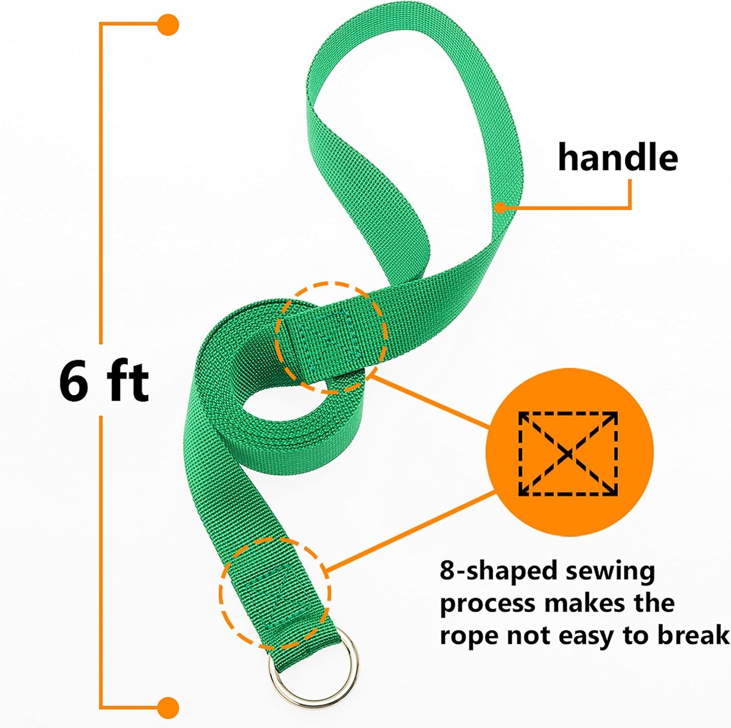 Multi colored six feet nylon pet training leads with metal rings