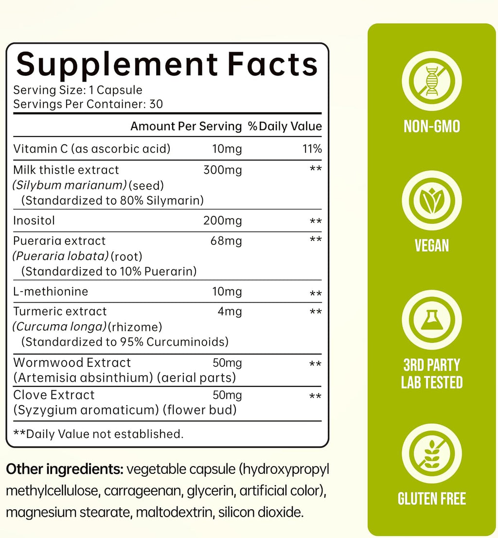 Uvola Milk Thistle Synbiotic Formula - Vegan - 60 Capsules - Image 3