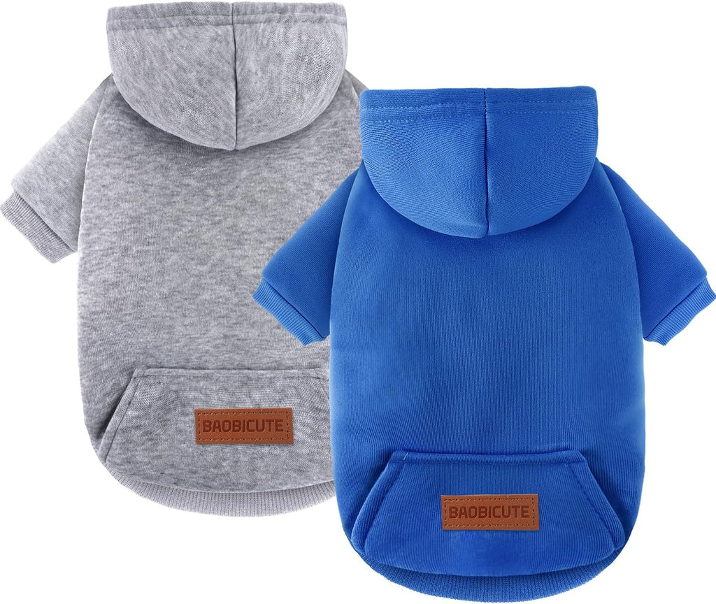2 Pack Dog Hoodie Warm Hood Dog Sweater Cold Weather Small Dogs Sweatshirt Comfort Pet Clothes for Small Medium Dogs with Pockets Cats Chihuahua Clothes for Male Female Girl Boy Sporty Daily Wear - Image 12