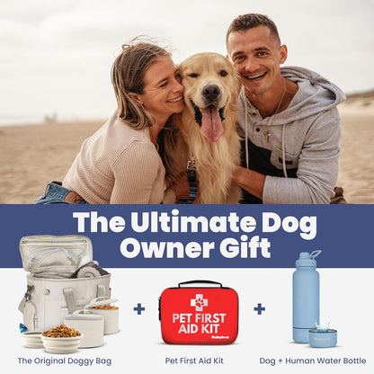 Spacious interior compartment of Rubyloo dog organizer bag with removable divider