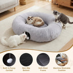 Side view of BUMUBI luxury pet tunnel showing entry holes for adult cats