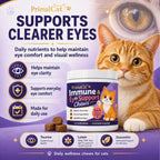 PrimalCat daily cat wellness supplement packaging detailing L-Lysine and Taurine content