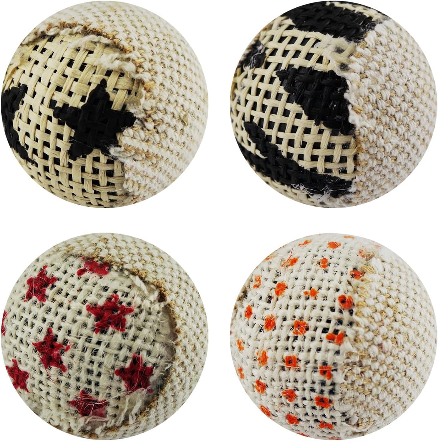 Detailed view of durable canvas texture on cat ball
