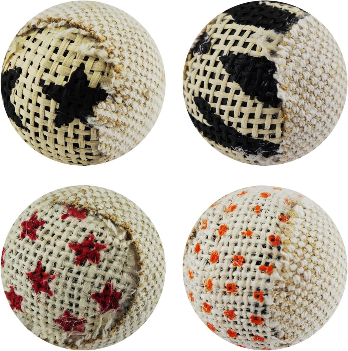 Detailed view of durable canvas texture on cat ball
