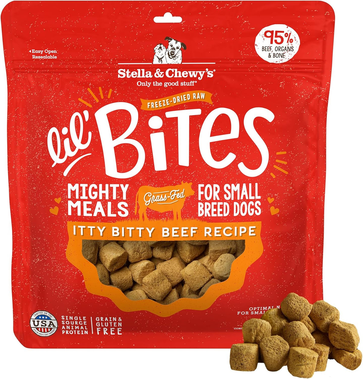 Stella and Chewy Lil Bites Itty Bitty Beef Recipe front view packaging