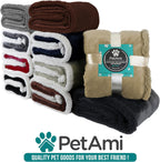 PetAmi Waterproof Dog Blanket for Couch, Extra Large 80x60, Pee Proof Sherpa Fleece Reversible Pet Throw, Furniture Protector for Bed Sofa Crate Kennel, Soft Washable Cover for Dog Cat, Grey Sherpa - Image 9