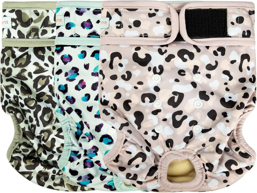 Langsprit Washable Female Dog Diapers (3 Pack) - Doggie Reusable Small Medium Large Dog Diapers for Doggy Puppy Female in Period - Highly Absorbent Dog Heat Panties (Medium,Rabbit, Owl, Lion) - Image 9